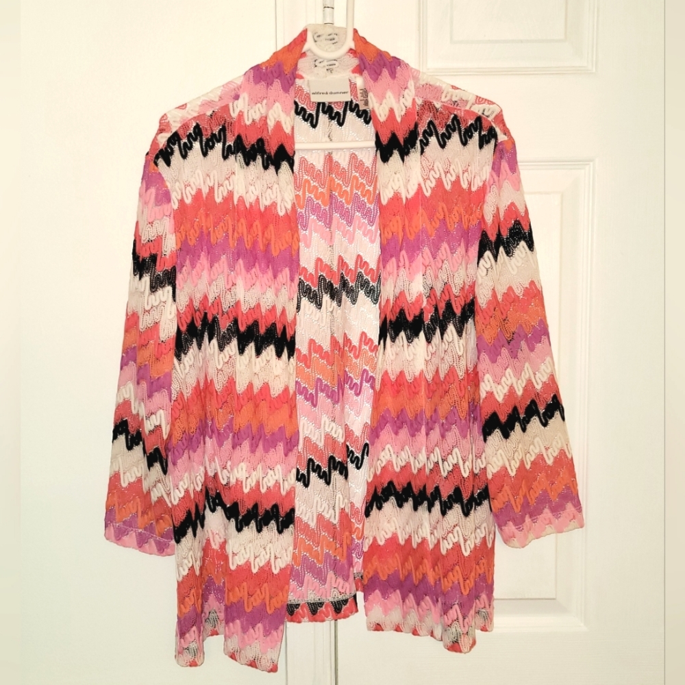 Alfred Dunner Multicolored Lightweight Open Front… - image 1